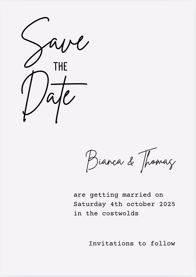 Save the date invitasjon